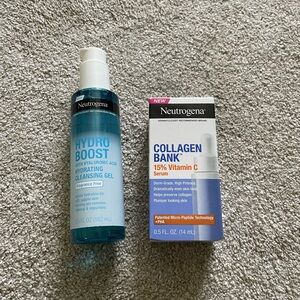 NEW Neutrogena Bundle Hydro Boost Cleanser & Collagen Bank Serum